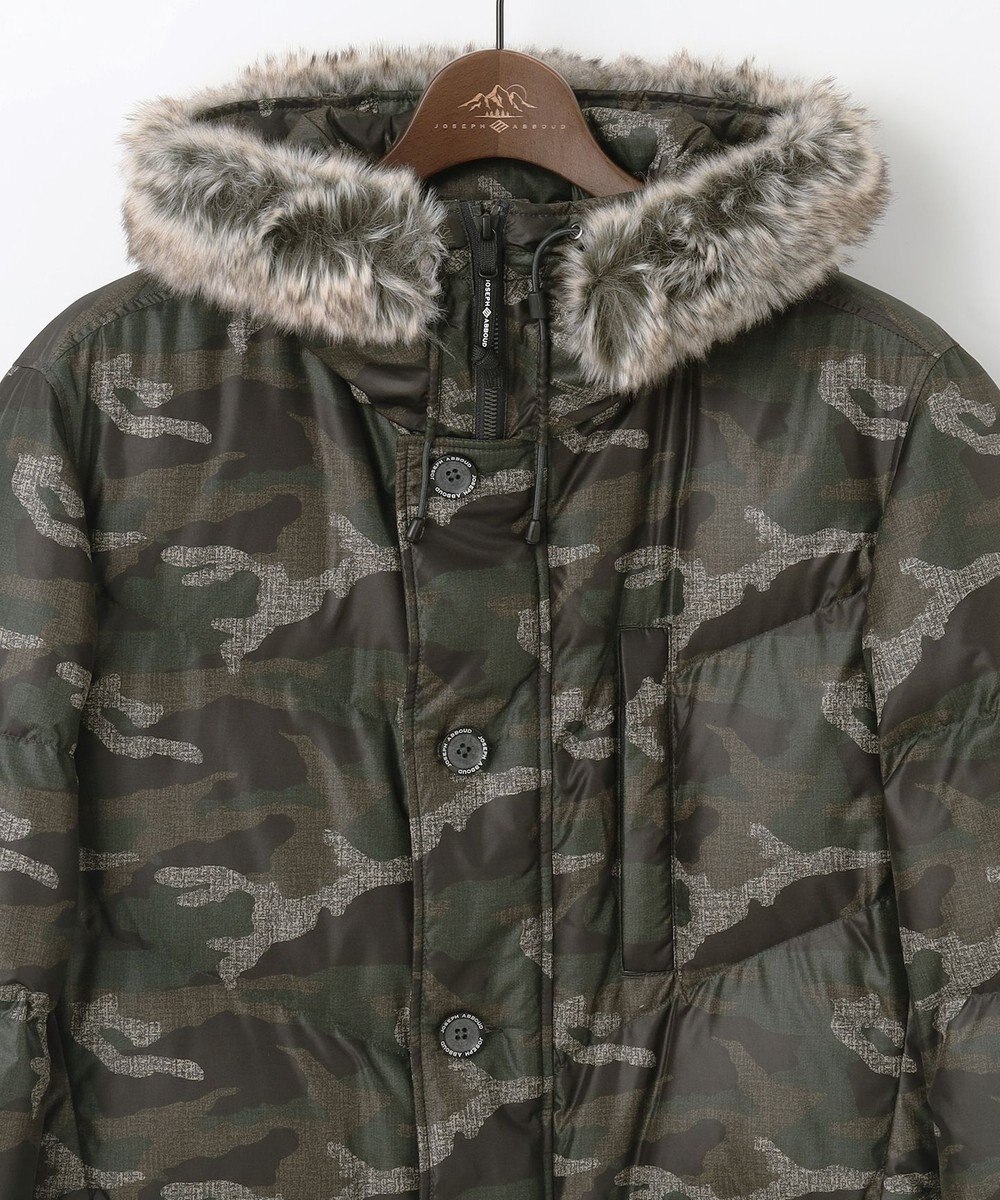 JOSEPH ABBOUD MOUNTAIN 【ECOファー/撥水/9ポケット】カモフラージュ ダウン コート 