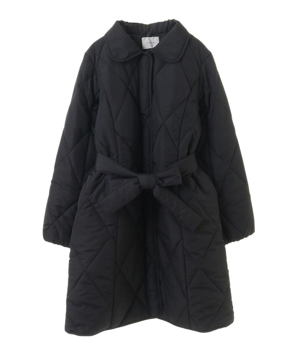 Green Parks ファー衿ダイヤキルト中綿コート 