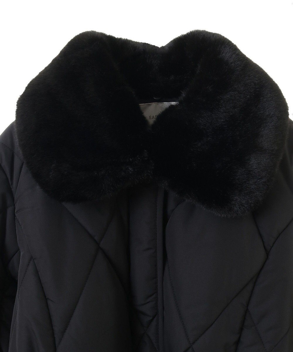 Green Parks ファー衿ダイヤキルト中綿コート 