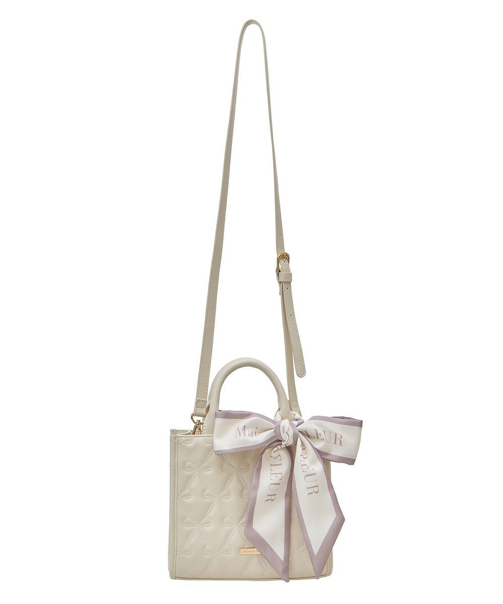 Maison de FLEUR スカーフ付リボンキルティング2Wayバッグ 