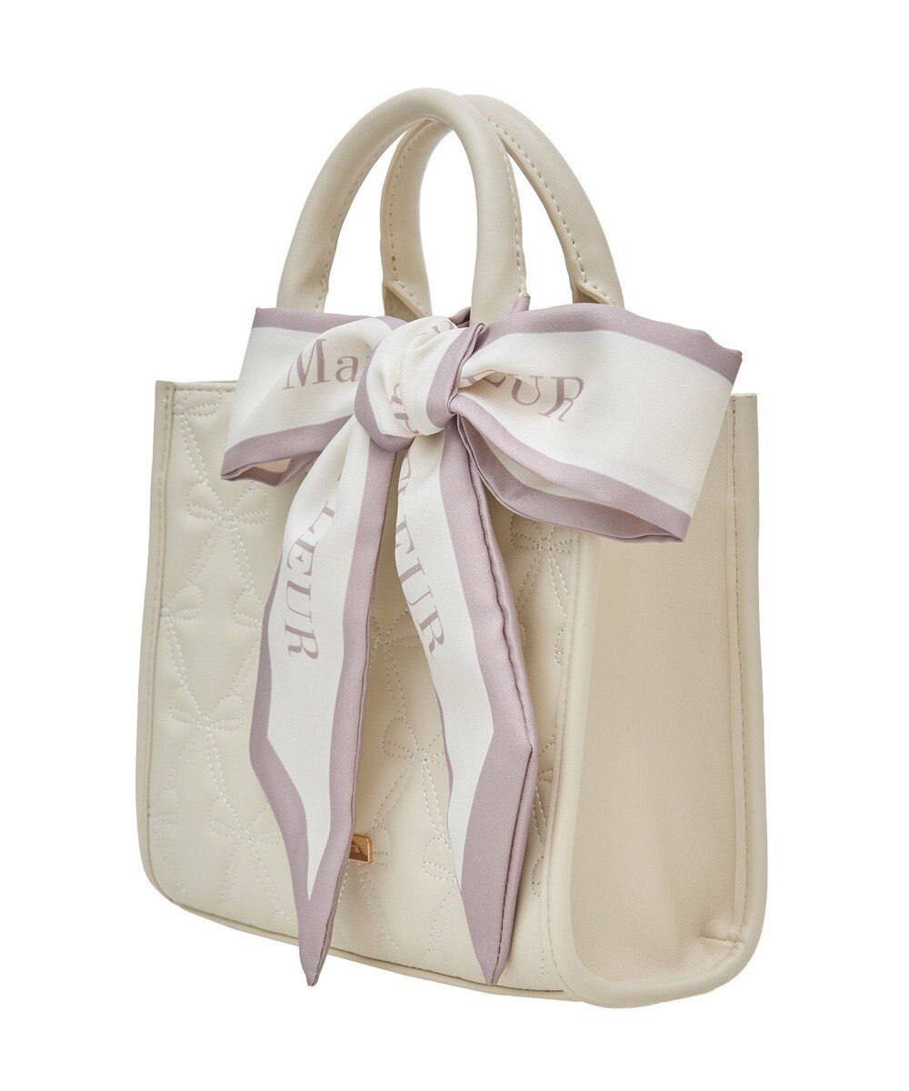 Maison de FLEUR スカーフ付リボンキルティング2Wayバッグ 