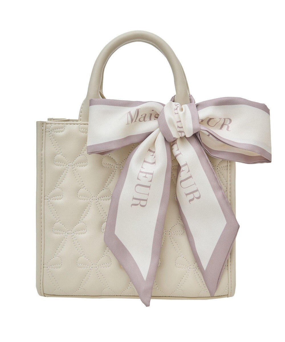 Maison de FLEUR スカーフ付リボンキルティング2Wayバッグ 