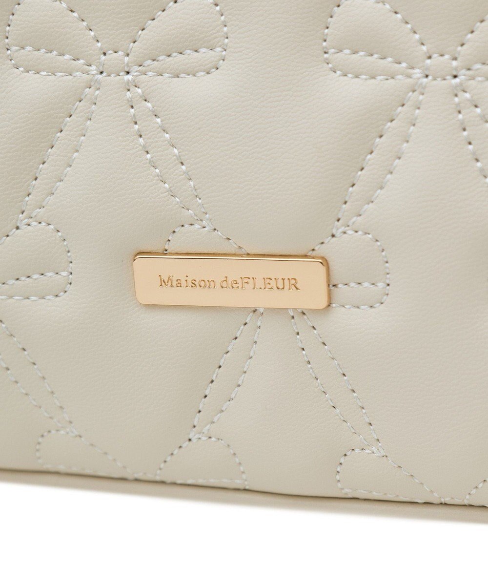 Maison de FLEUR スカーフ付リボンキルティング2Wayバッグ 