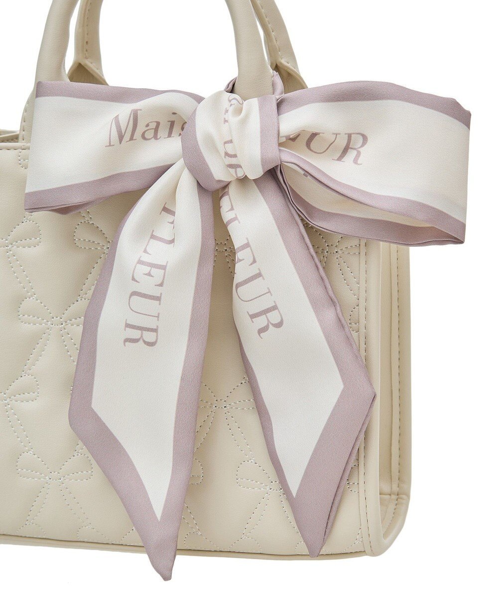 Maison de FLEUR スカーフ付リボンキルティング2Wayバッグ 