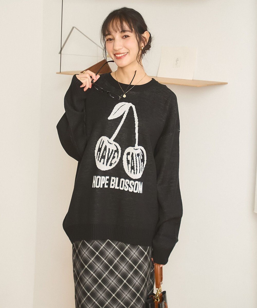 WEGO 【新色追加/ユニセックス着用ITEM/SMLサイズ展開】ジャガードグラフィックプルオーバー（LS） 