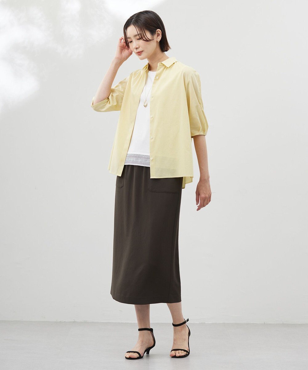 J.PRESS LADIES L 【WEB限定カラーあり・洗える・接触冷感・吸水速乾】Lightジョーゼット ナロー スカート 