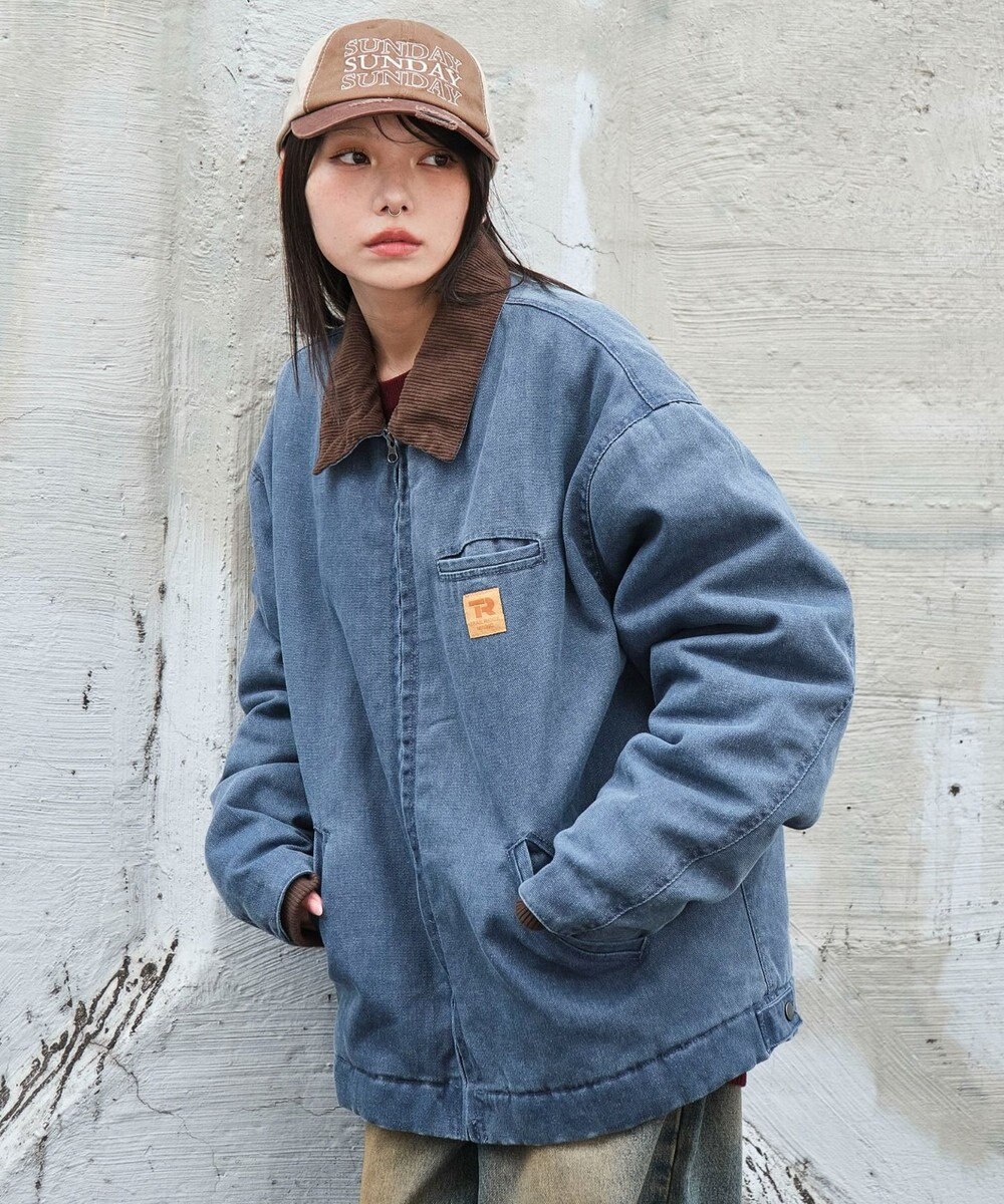 WEGO 【ユニセックス着用ITEM/MLサイズ展開】ワーカーズキルティングZIPジャケット 