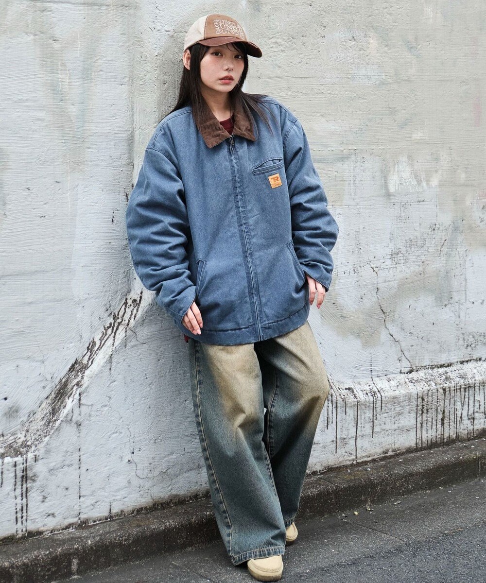 WEGO 【ユニセックス着用ITEM/MLサイズ展開】ワーカーズキルティングZIPジャケット 