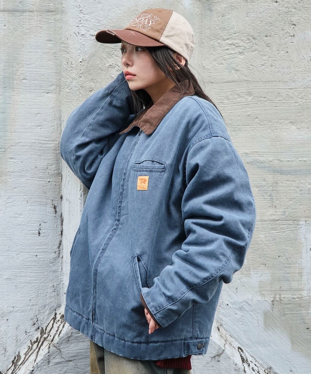 WEGO 【ユニセックス着用ITEM/MLサイズ展開】ワーカーズキルティングZIPジャケット 