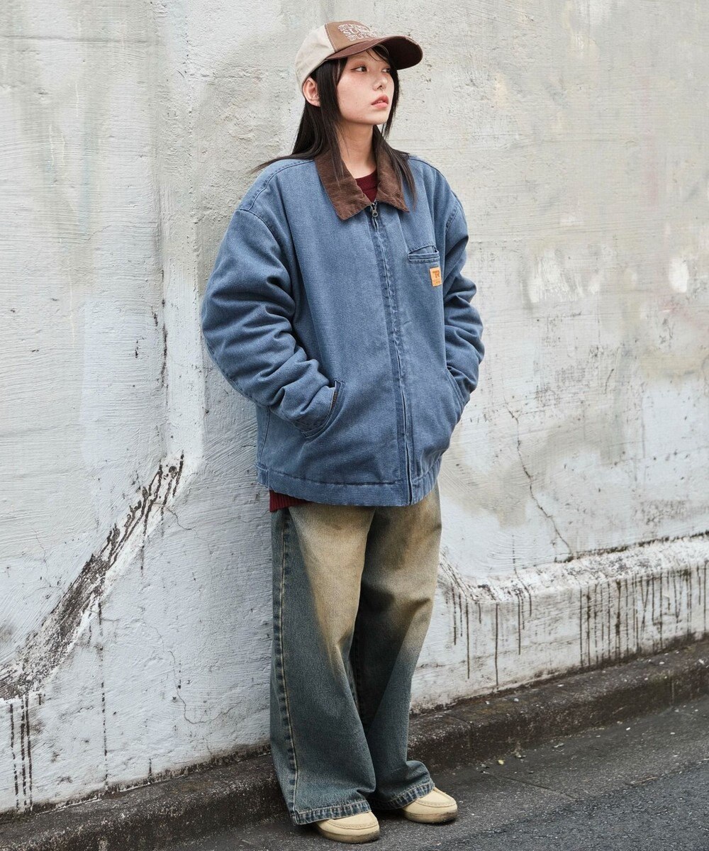 WEGO 【ユニセックス着用ITEM/MLサイズ展開】ワーカーズキルティングZIPジャケット 