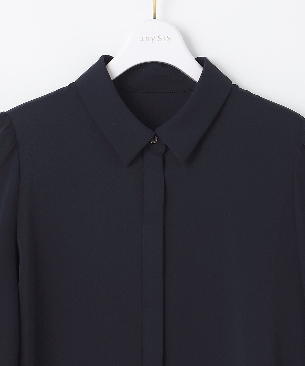 ANY SIS 【洗える】トロミシャツカラー ブラウス 