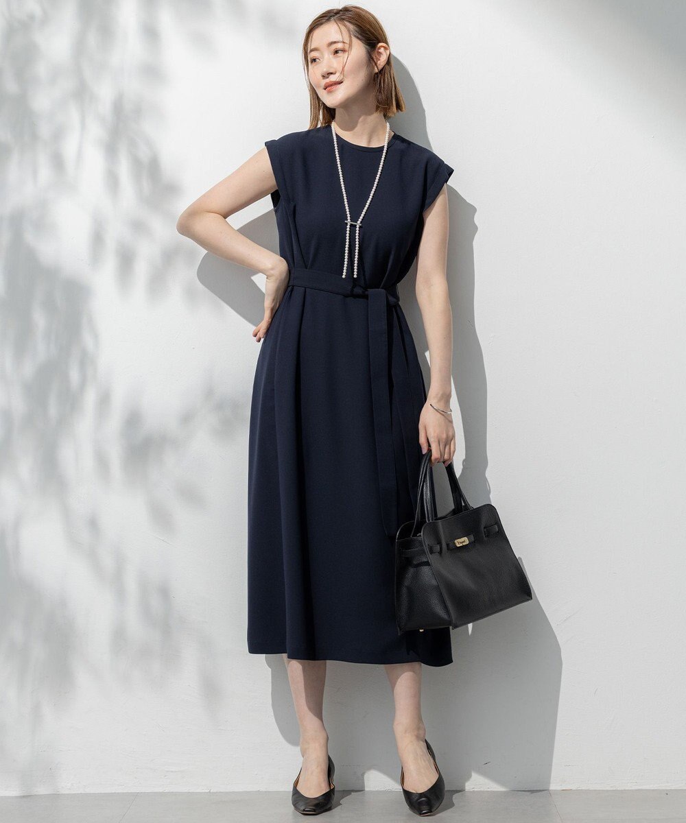 23区 L 【吸水速乾/UVカット/接触冷感/洗える】ストレッチジョーゼット ワンピース 