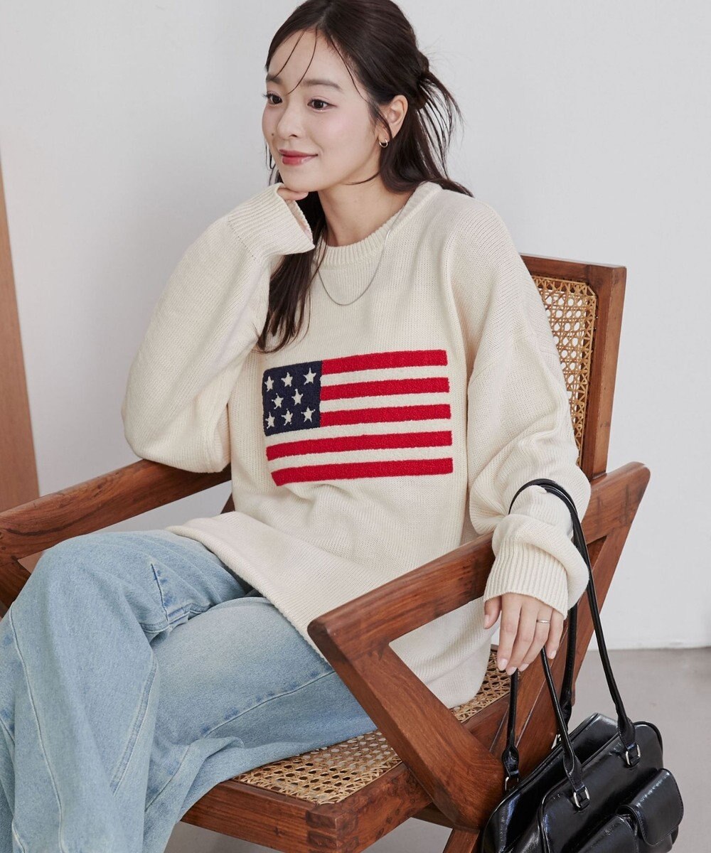 WEGO グラフィックニットBIGプルオーバー 