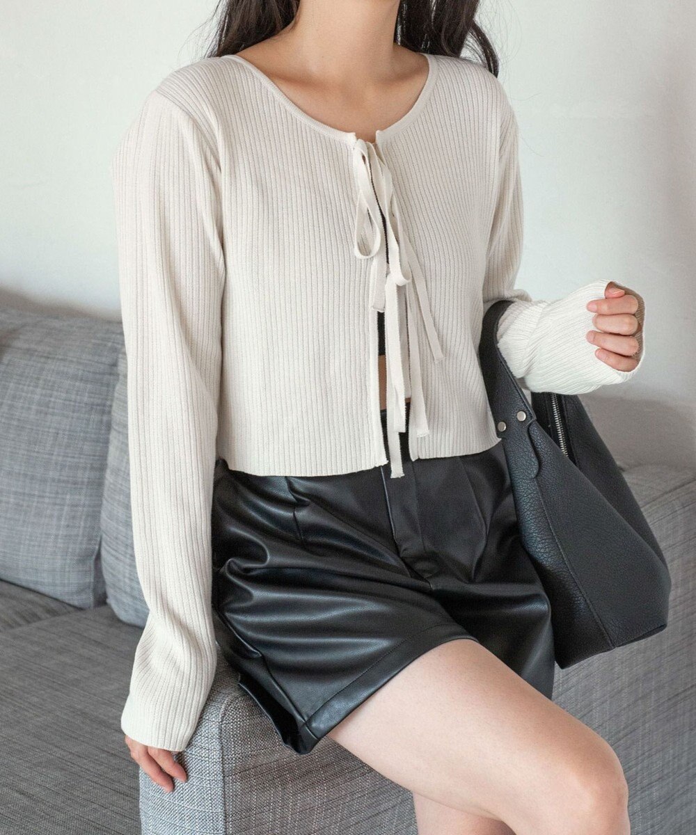 WEGO リボンリブカーディガン 