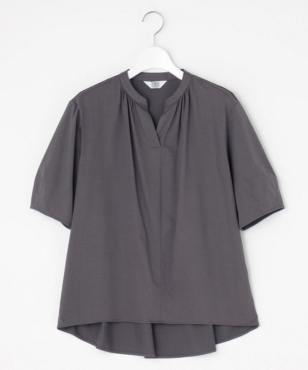 J.PRESS LADIES 【接触冷感】プレーティングジャージー ペプラム カットソー 