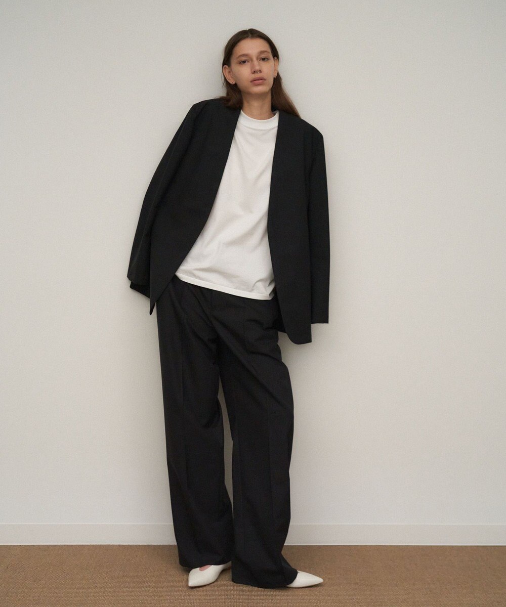 ATON WOOL TROPICAL | ピンタックイージーパンツ 