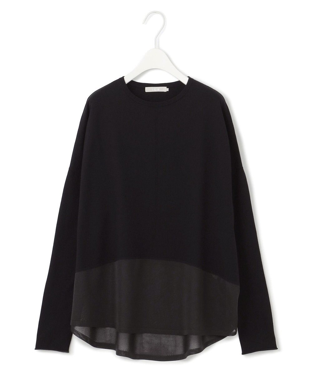 ICB L 【洗える】 ヴィスコースワイド シアーコンビプルオーバー 