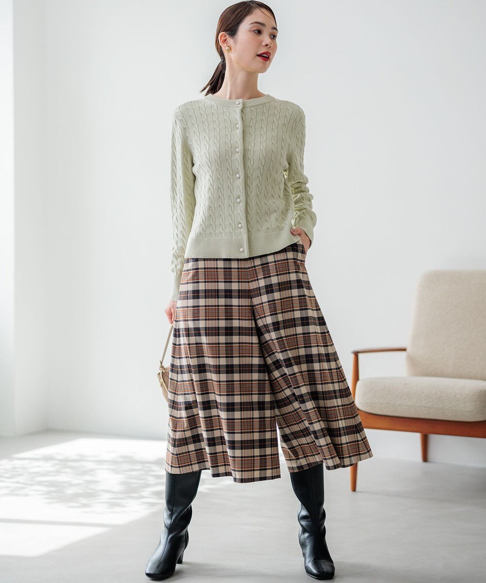 組曲 L 【前後着用可】コットンカシミヤ混2WAYケーブル ニット 