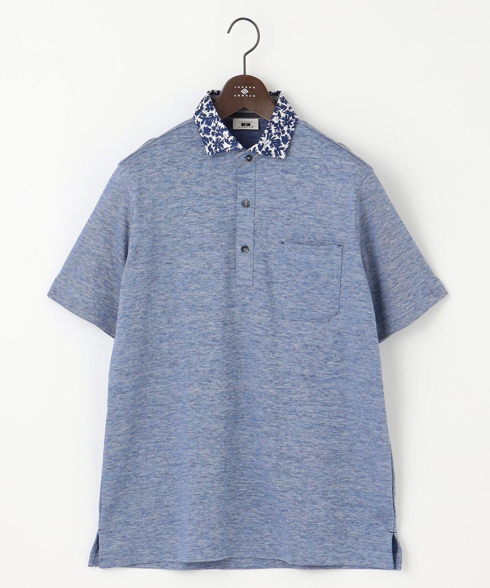 JOSEPH ABBOUD 【リネン素材/清涼感/吸水速乾】リネンハニカム 半袖 ポロシャツ 