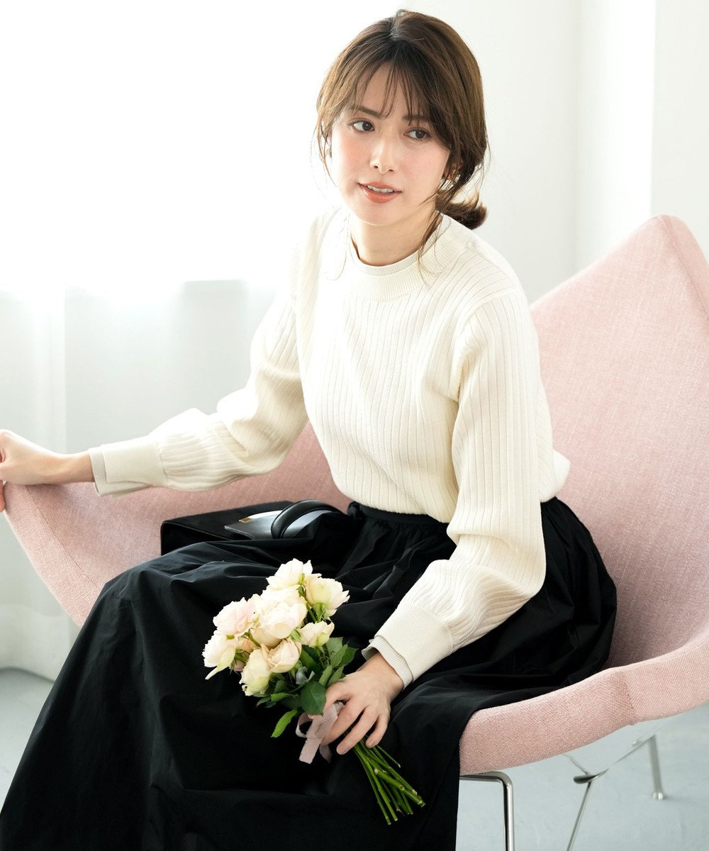 ANY SIS S 【WEB・一部店舗限定】ダブルカラー ニット 