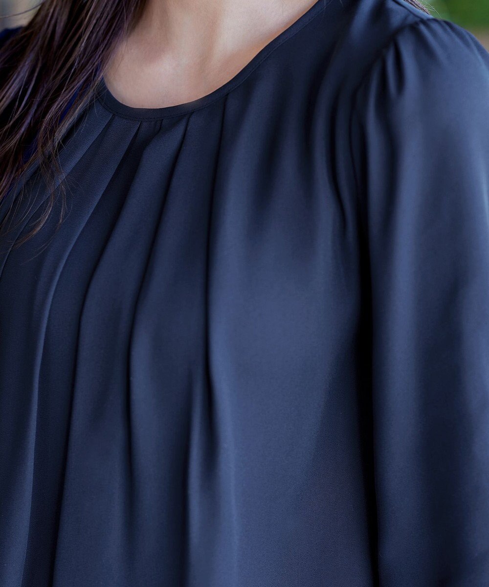 Tiaclasse 【洗える】レイヤードスリーブシフォンチュニック 