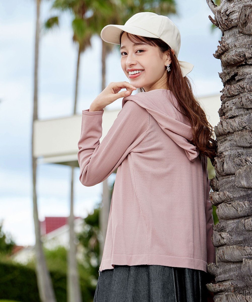 Tiaclasse L 【小倉優子さん着用】【洗える】サマーニットショートパーカー 