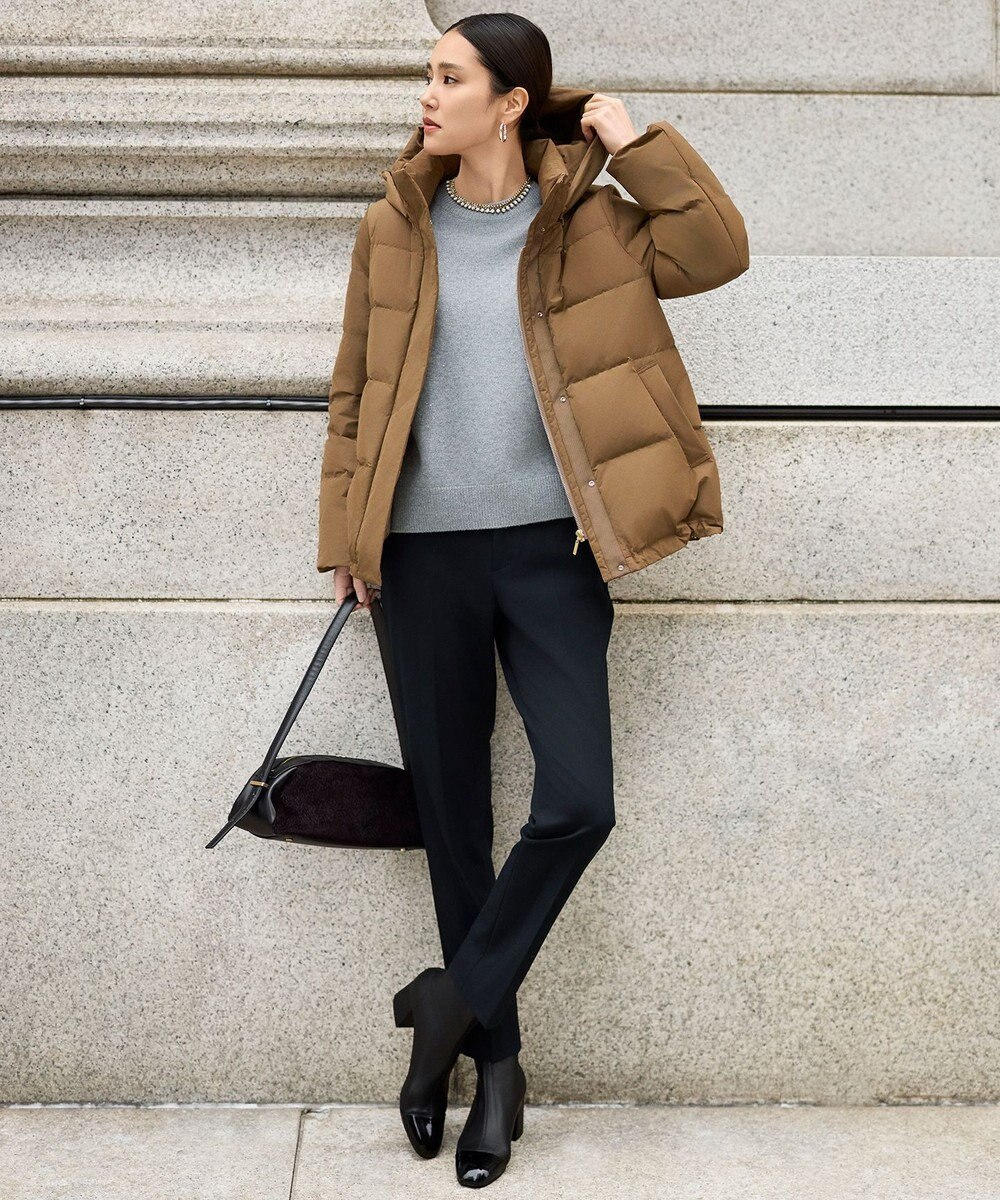 自由区 L 【19号サイズまで展開】TRギャバ裏起毛テーパード パンツ 