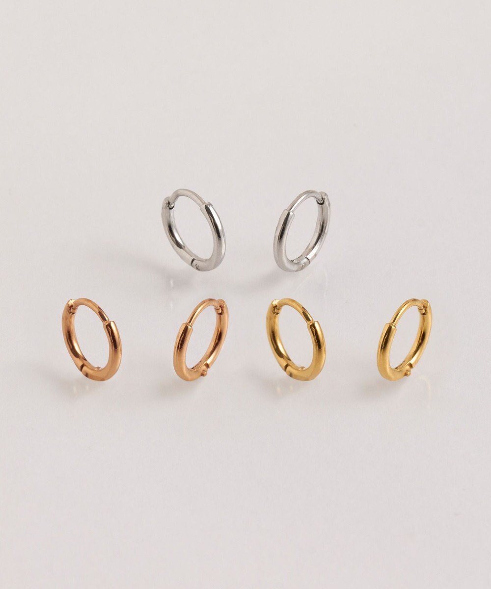 Phoebe 〈シリーズ累計販売10000点突破！〉〈金属アレルギー対応〉ミニフープピアス/サージカルステンレス　シルバー 