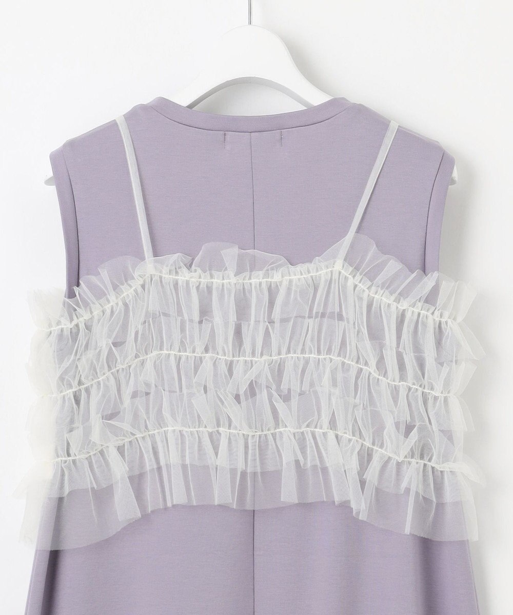 Feroux 【洗える】チュールキャミレイヤード カットソー ワンピース 