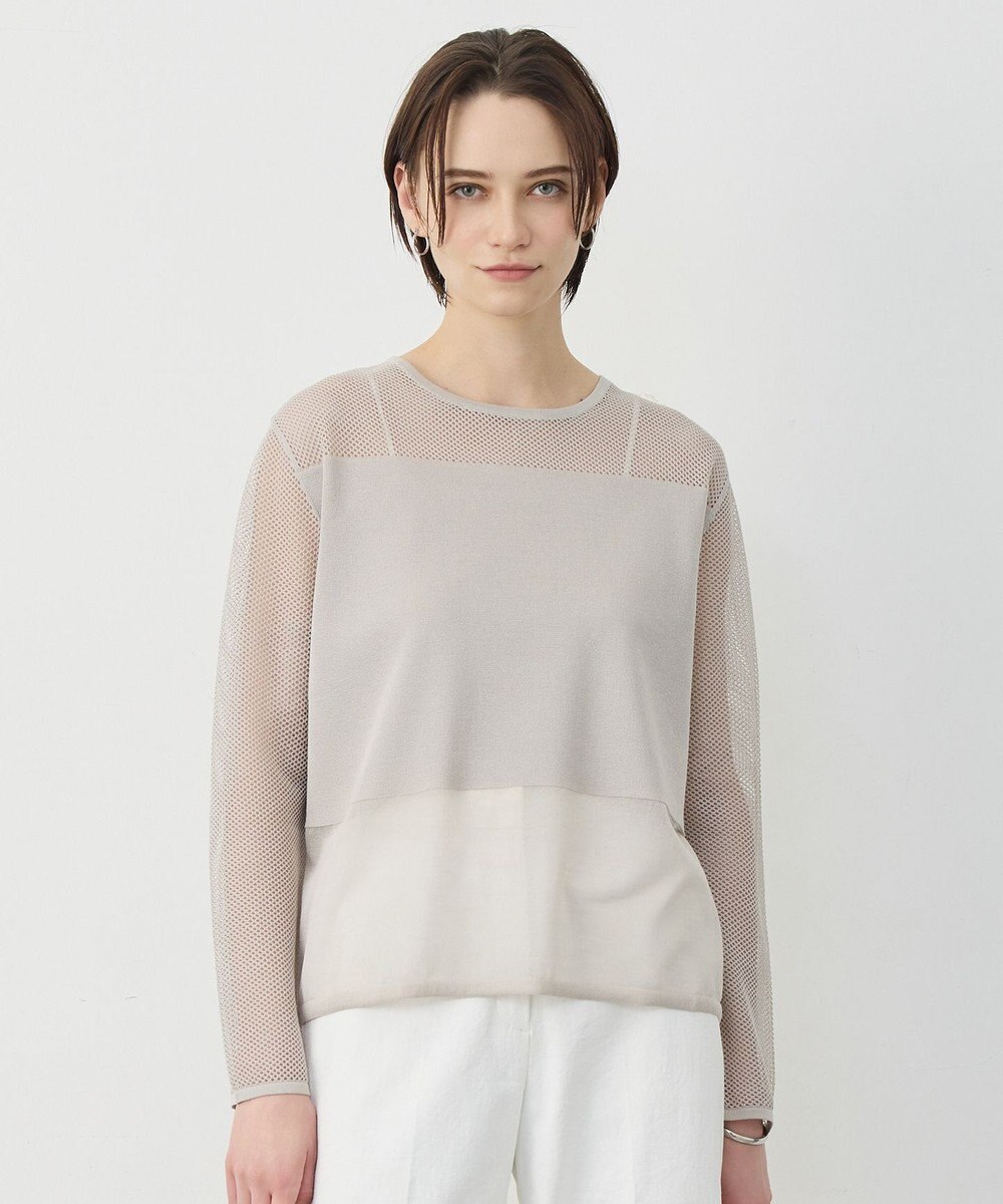 ICB L パネルパターンメッシュ ニットプルオーバー 