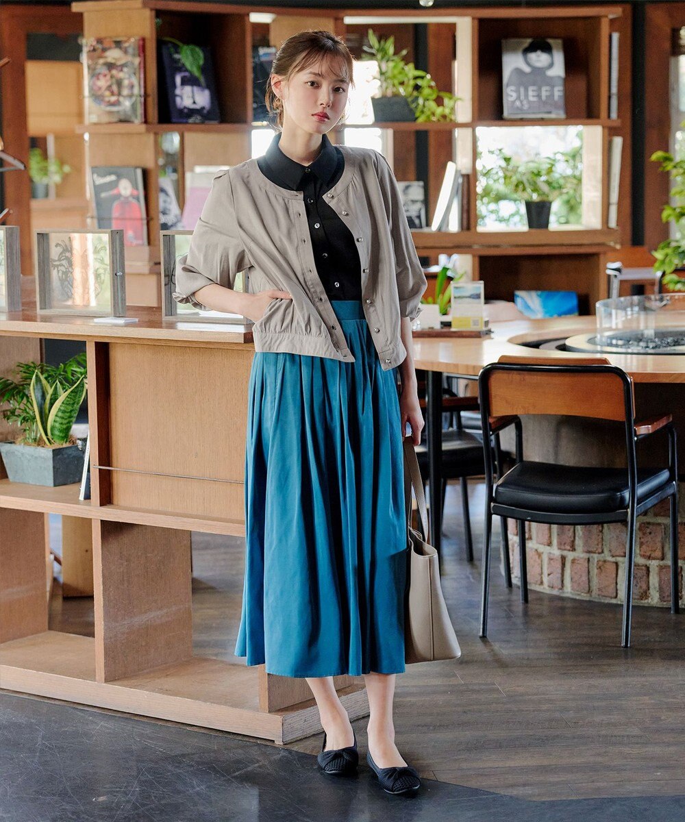 Tiaclasse L 【洗える】パールボタンシアーブルゾン 