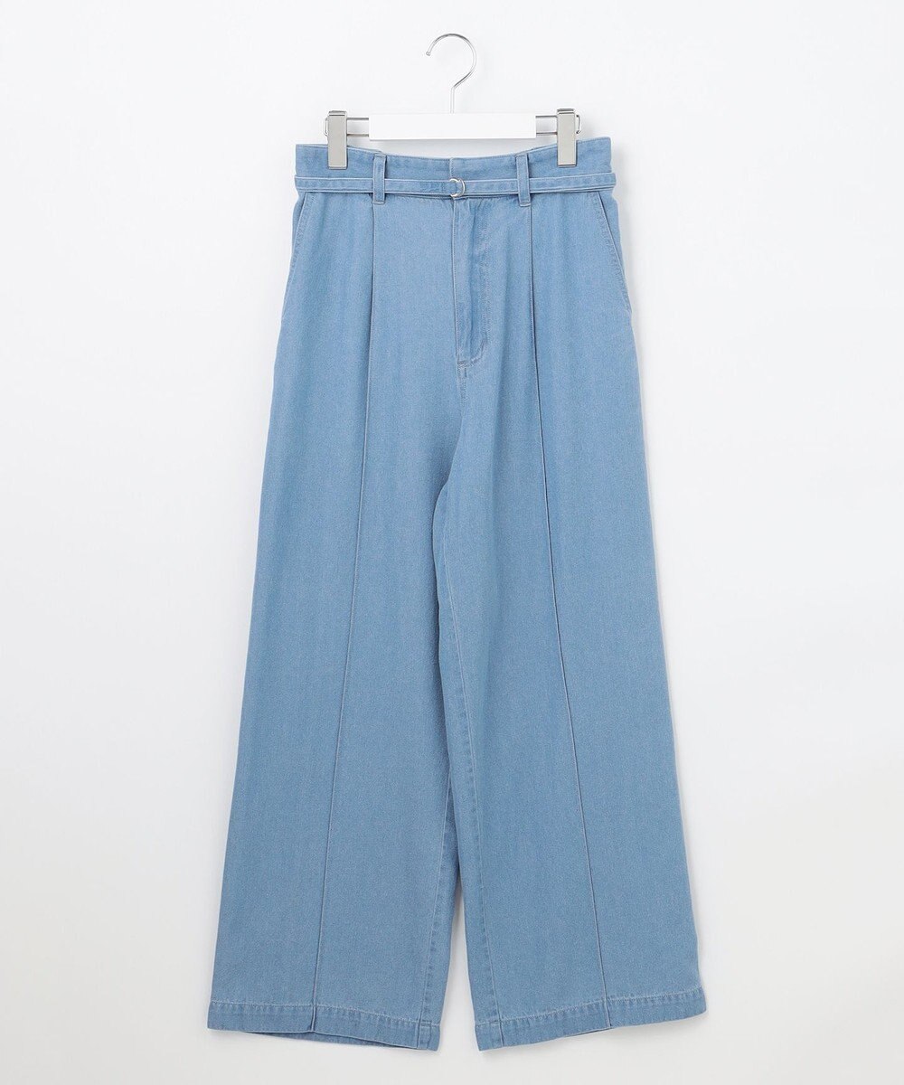 Feroux ベルト付き テンセルデニム ワイドパンツ 