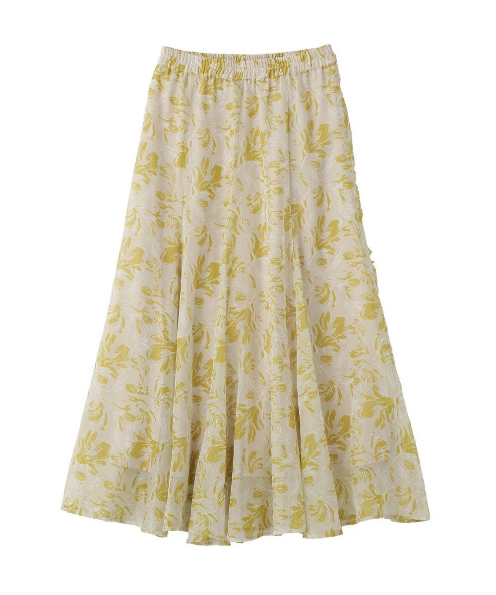 YECCA VECCA ボタニカル柄シアーロングスカート 