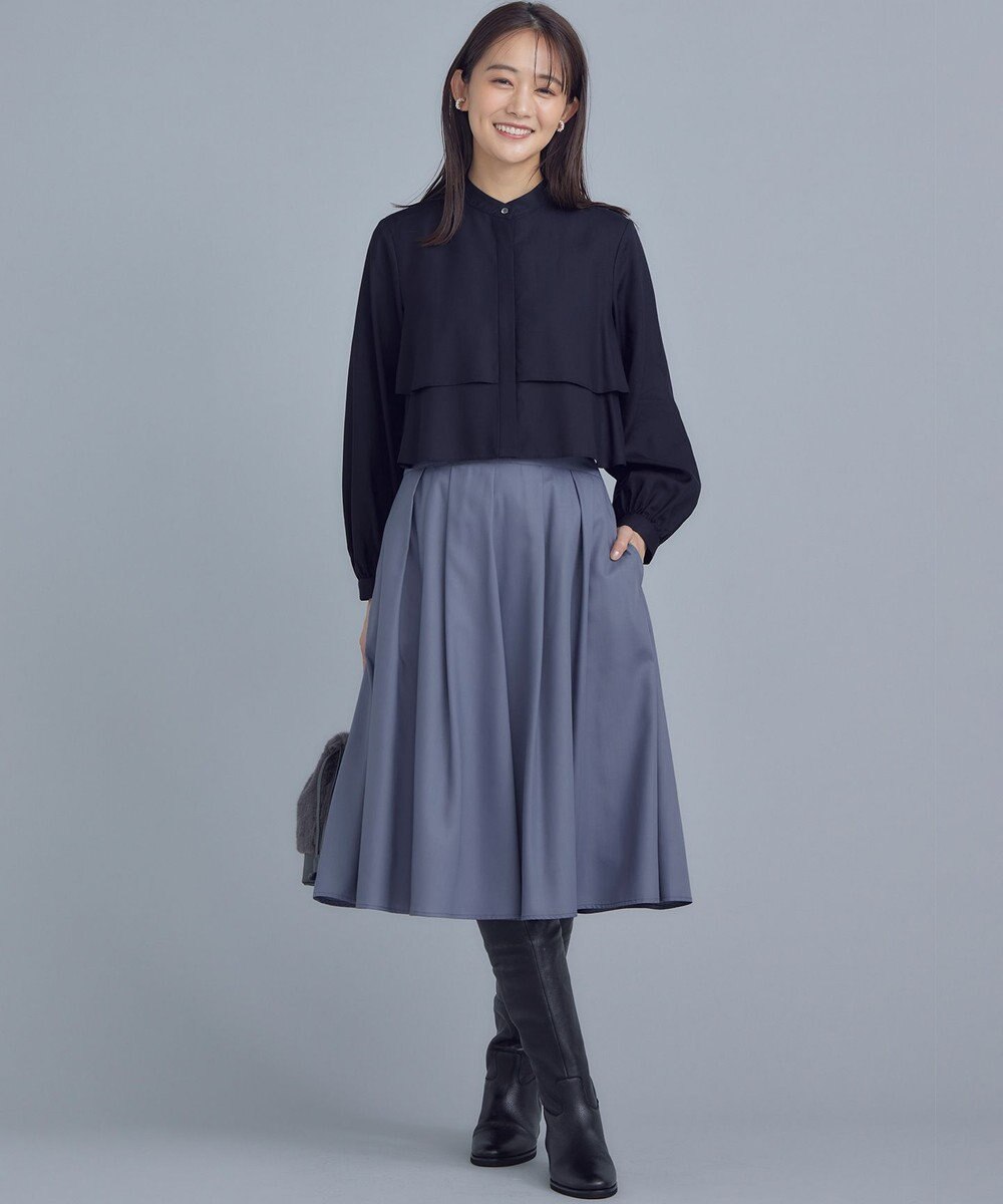 組曲 タックフレアカラースカート 