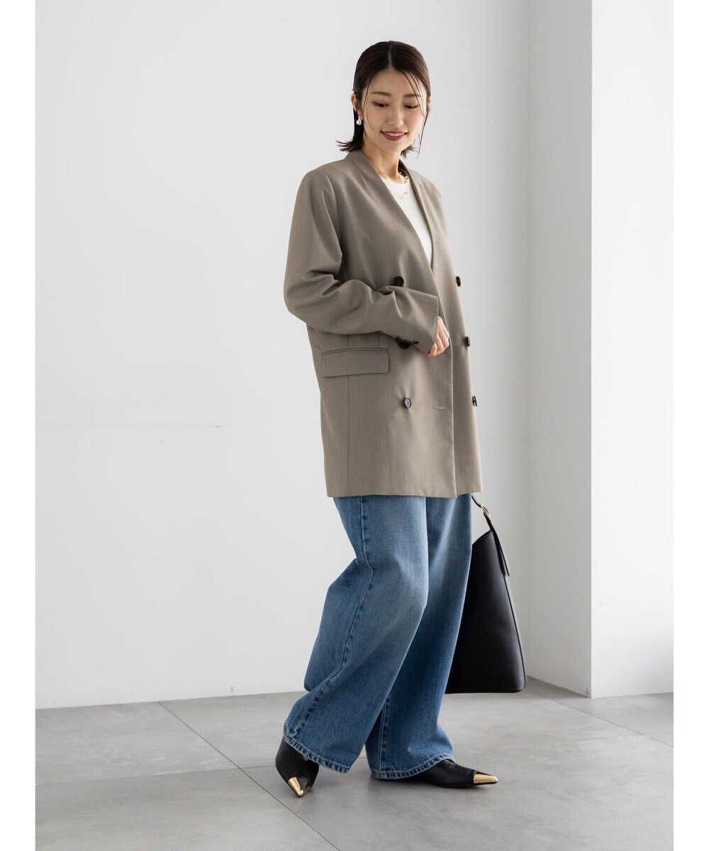 Te chichi ノーカラーダブルブレストジャケット 