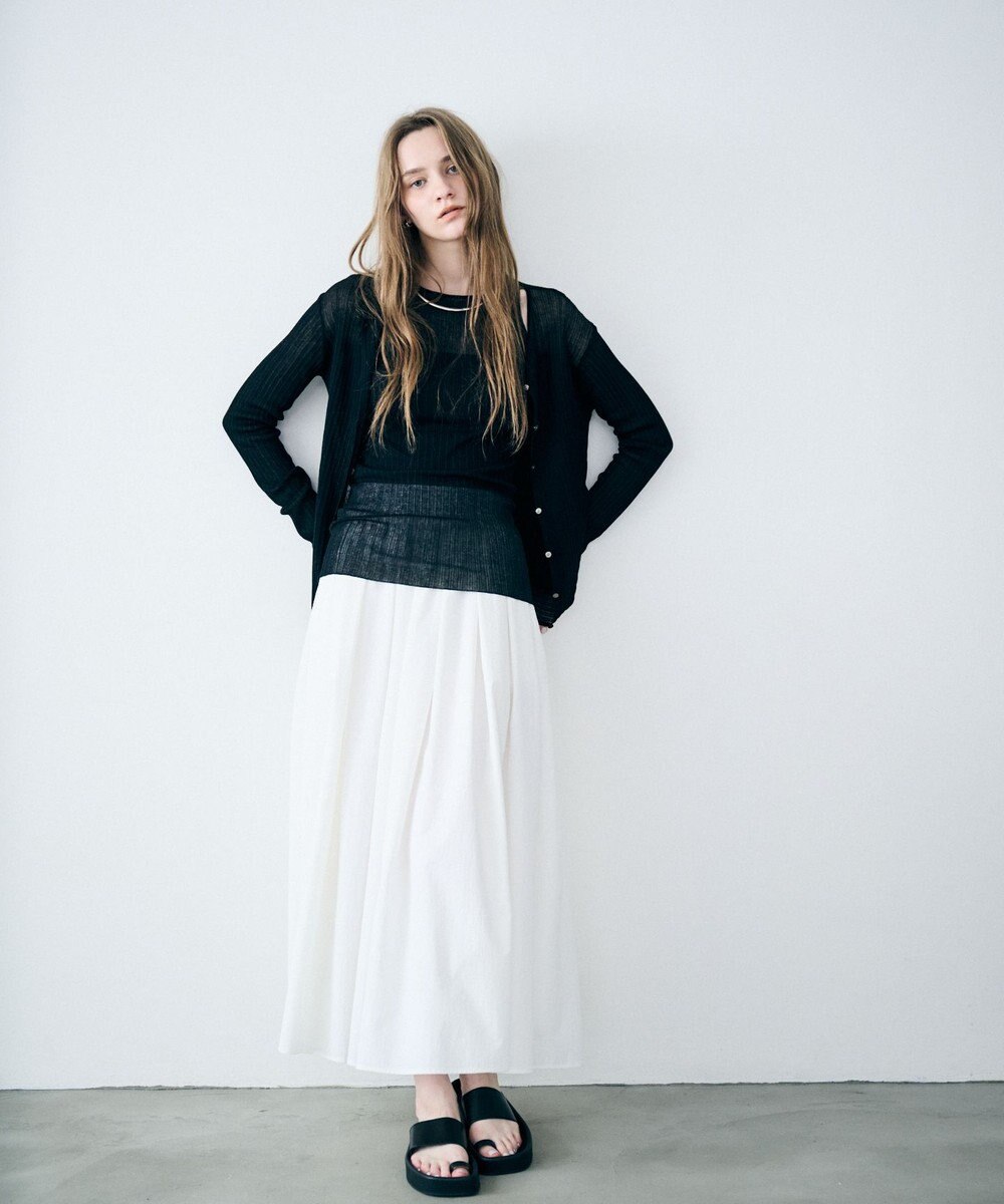 uncrave クールタッチカラータイプライター フレアスカート 