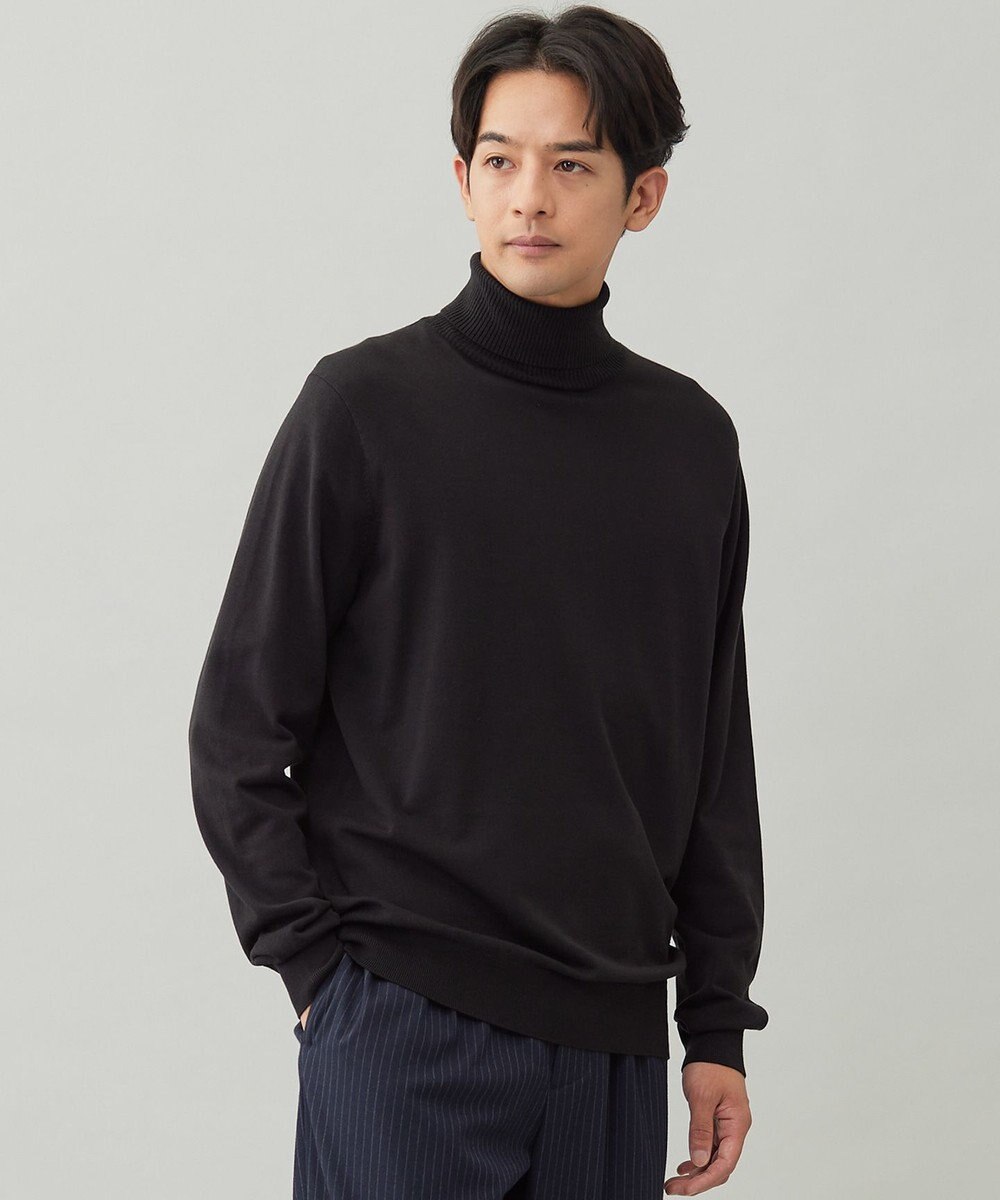 UNFILO MENS 【男女兼用】ソフトサーモ アンチピリングニット タートルネック 