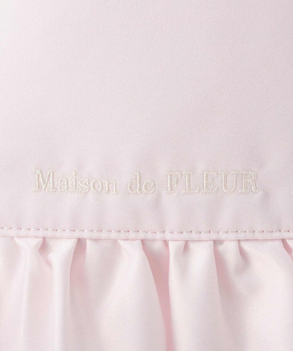 Maison de FLEUR サテンフロントフリルスクエアトートバッグ 