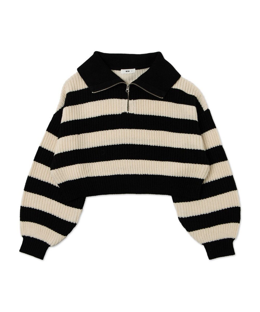 WEGO ハーフジップニットプルオーバー 