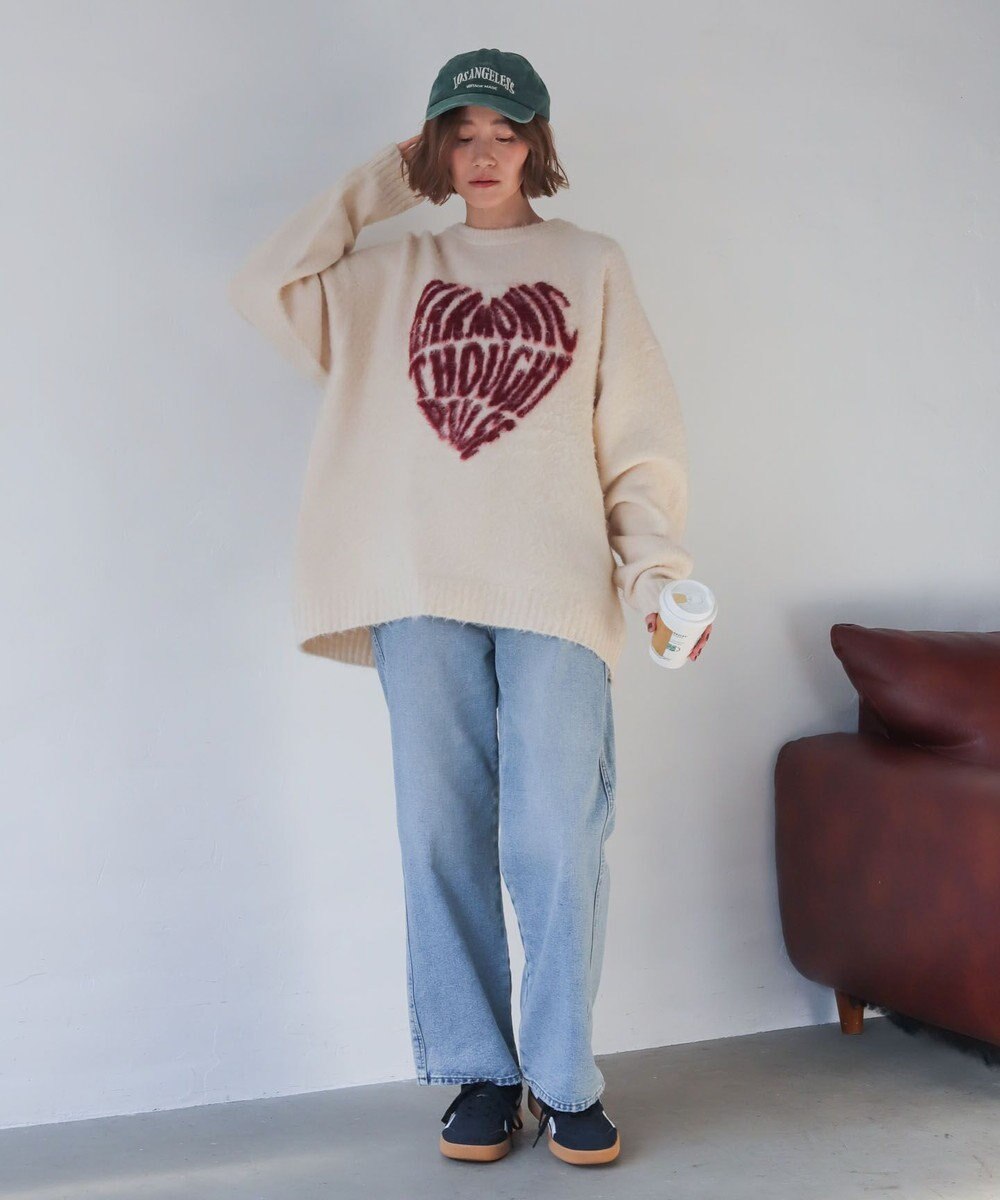 WEGO 【ユニセックス着用ITEM/MLサイズ展開/25年秋冬新作】ファジーグラフィックプルオーバー 