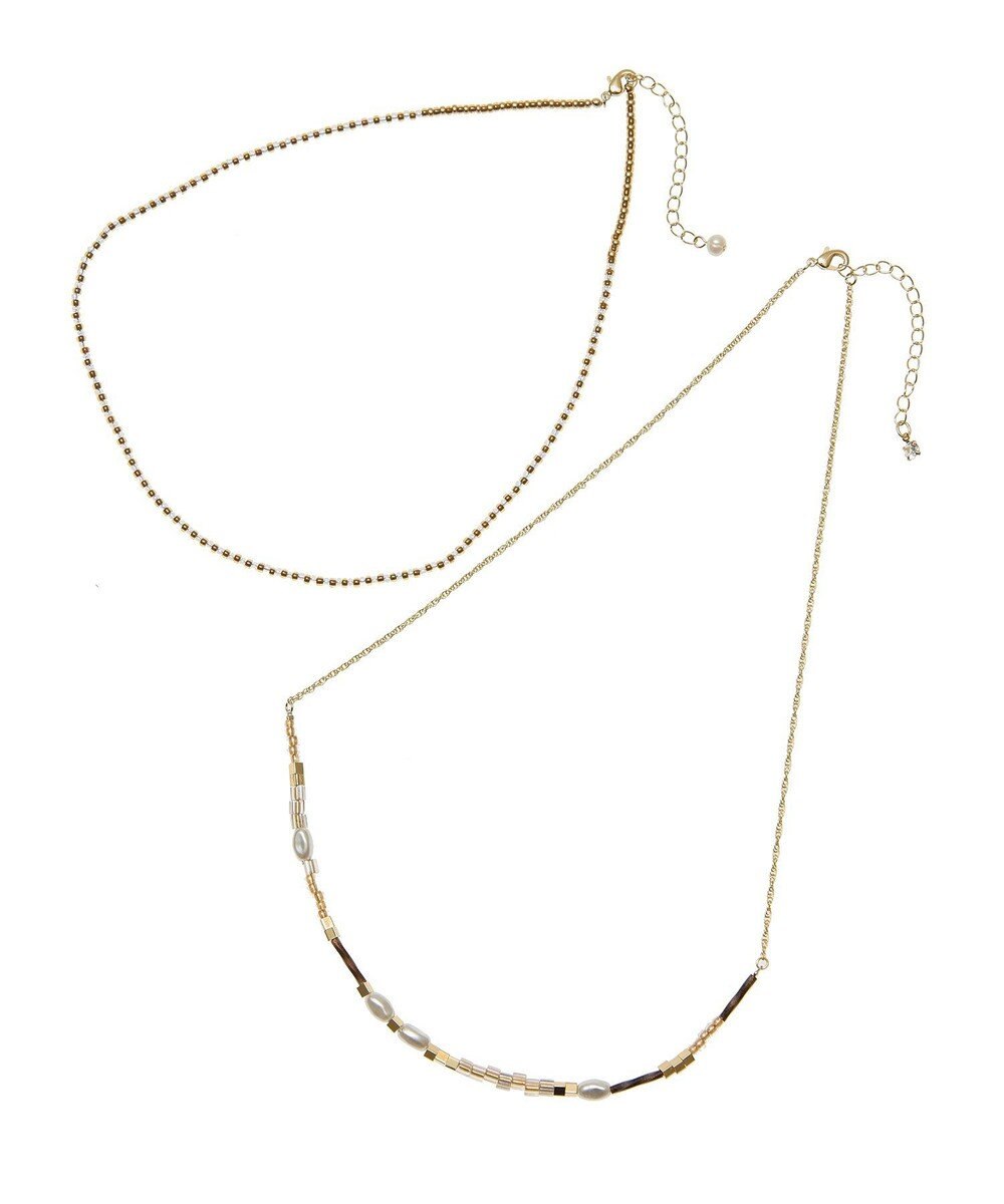 Green Parks ｅｖｅｒｙ　ｗａｌｋ．２点セットビーズＭＩＸネックレス 