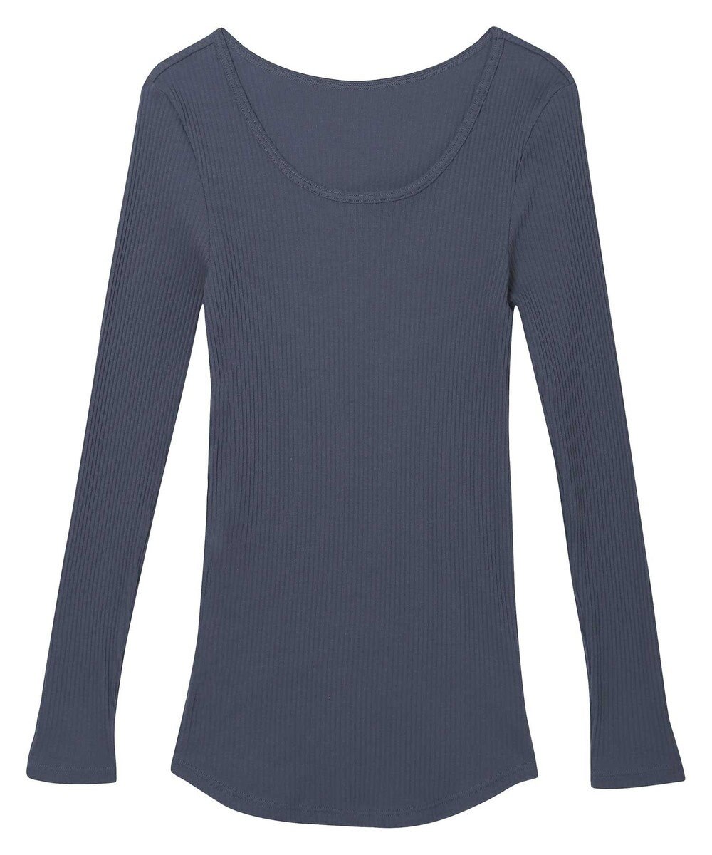 une nana cool 綿100%生地使用 リブ編みコットン 長袖シャツ 