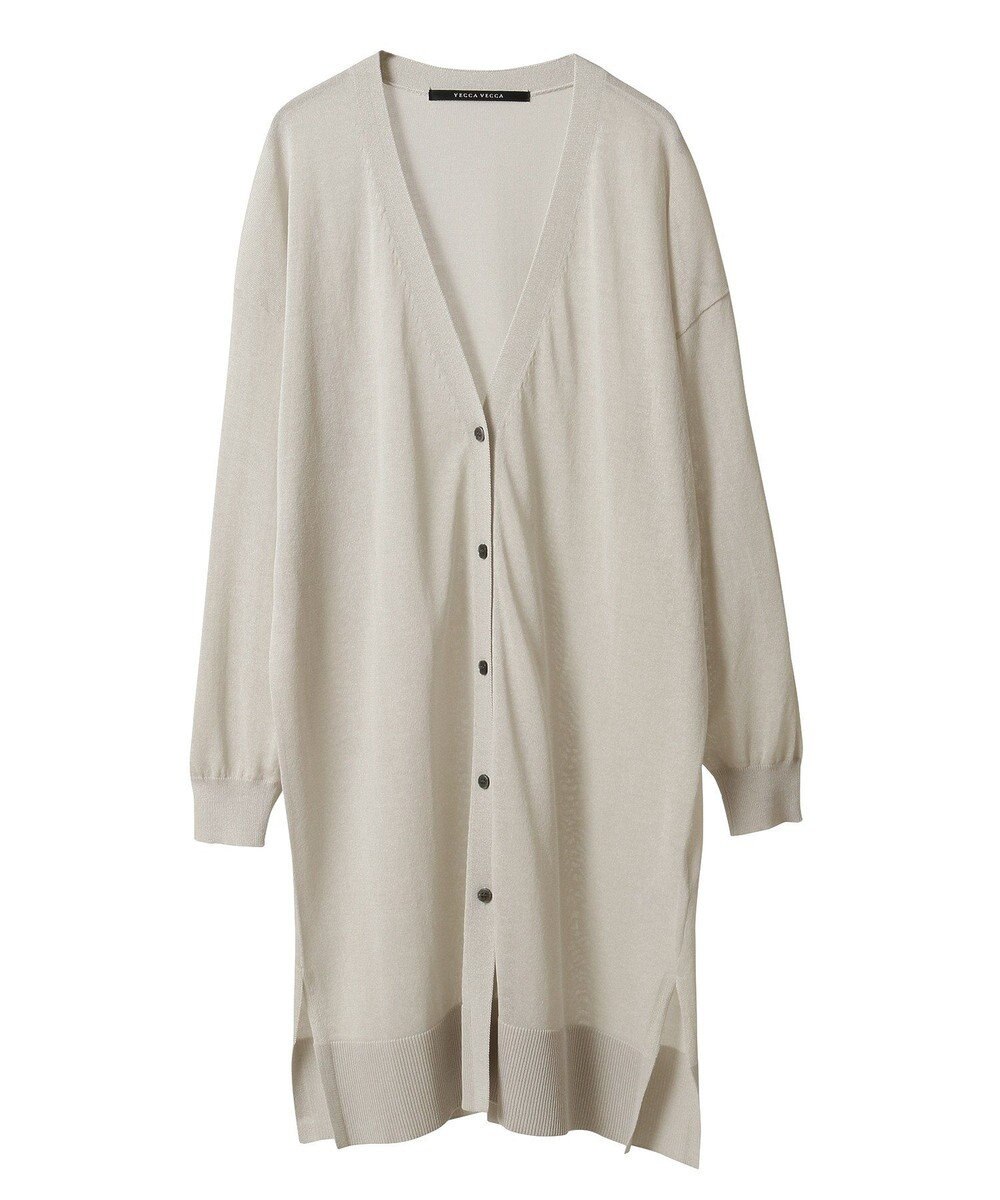 YECCA VECCA シアーニットロング丈カーディガン 