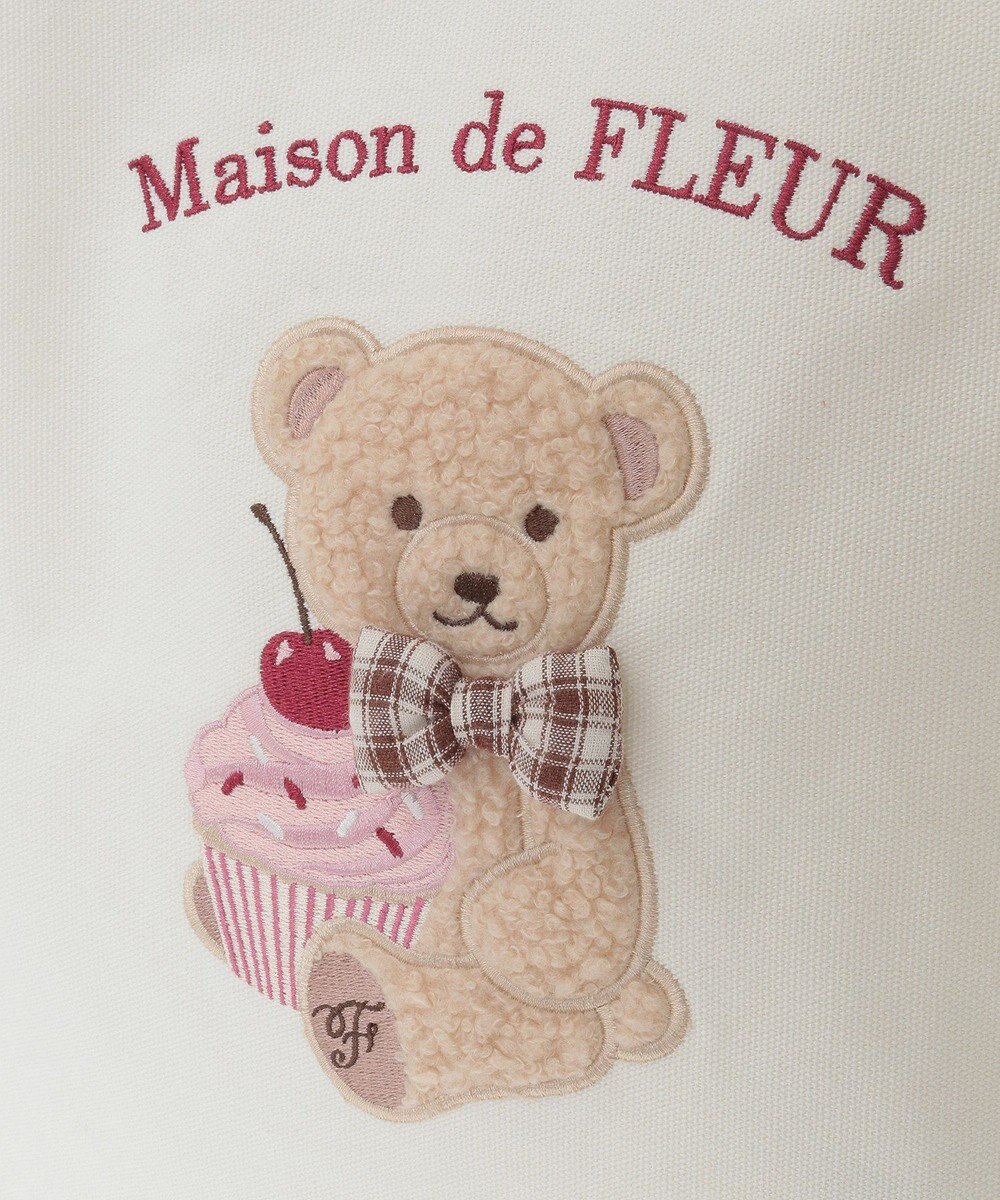 Maison de FLEUR ベア刺繍スクエアトートバッグ 