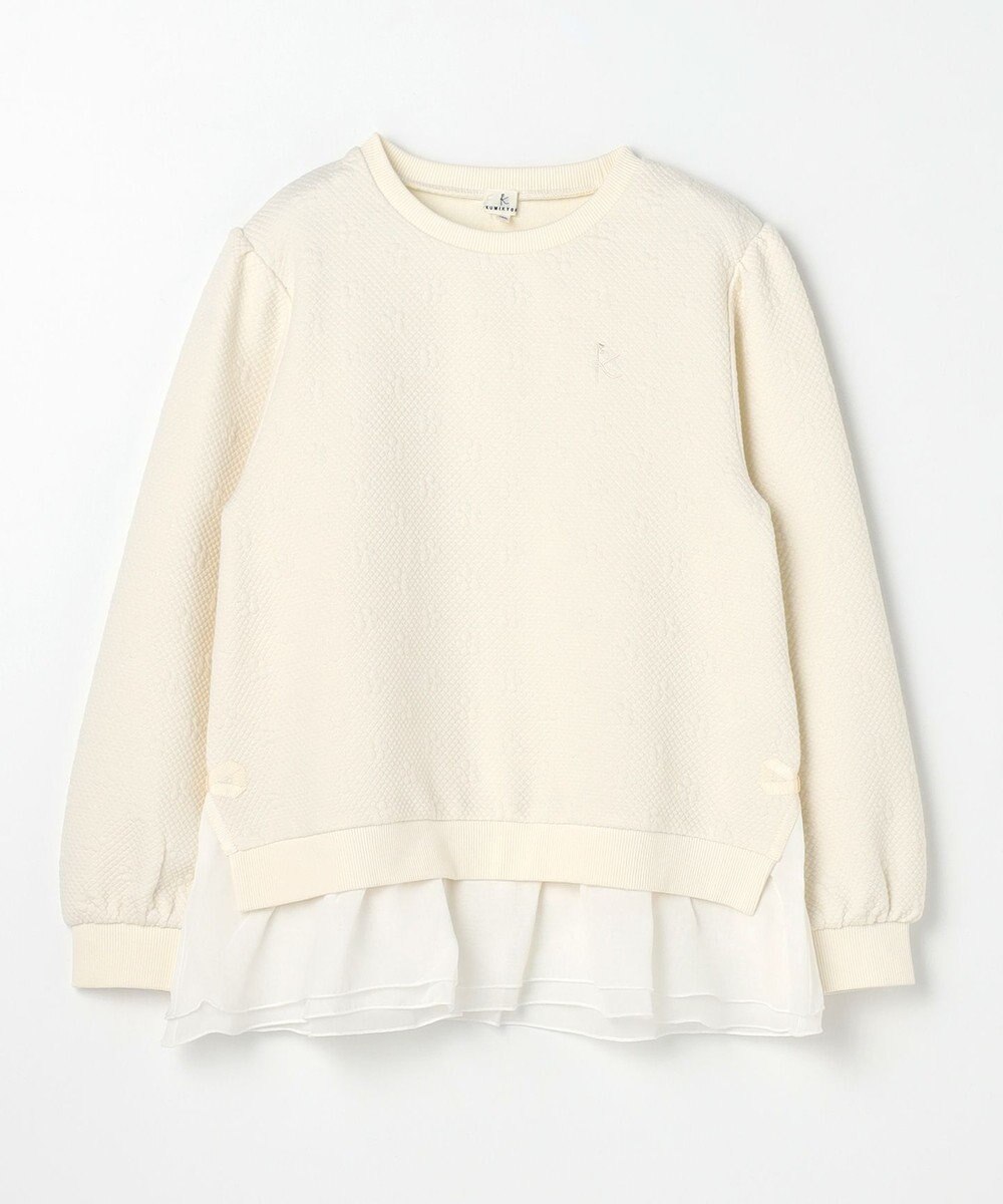 組曲 KIDS 【150-160㎝】フラワーキルト トレーナー 