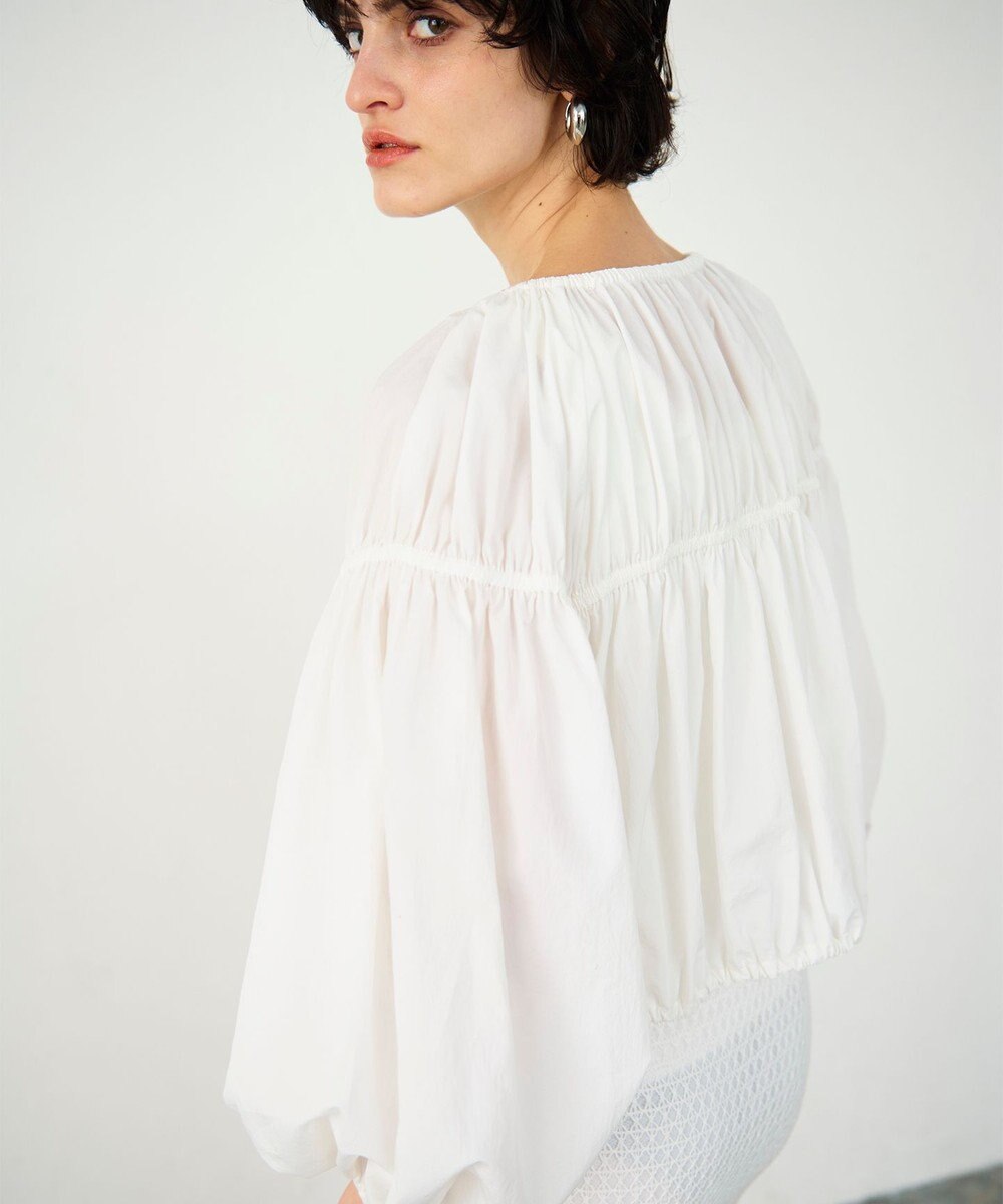 GRACE CONTINENTAL ギャザータフタブルゾン 