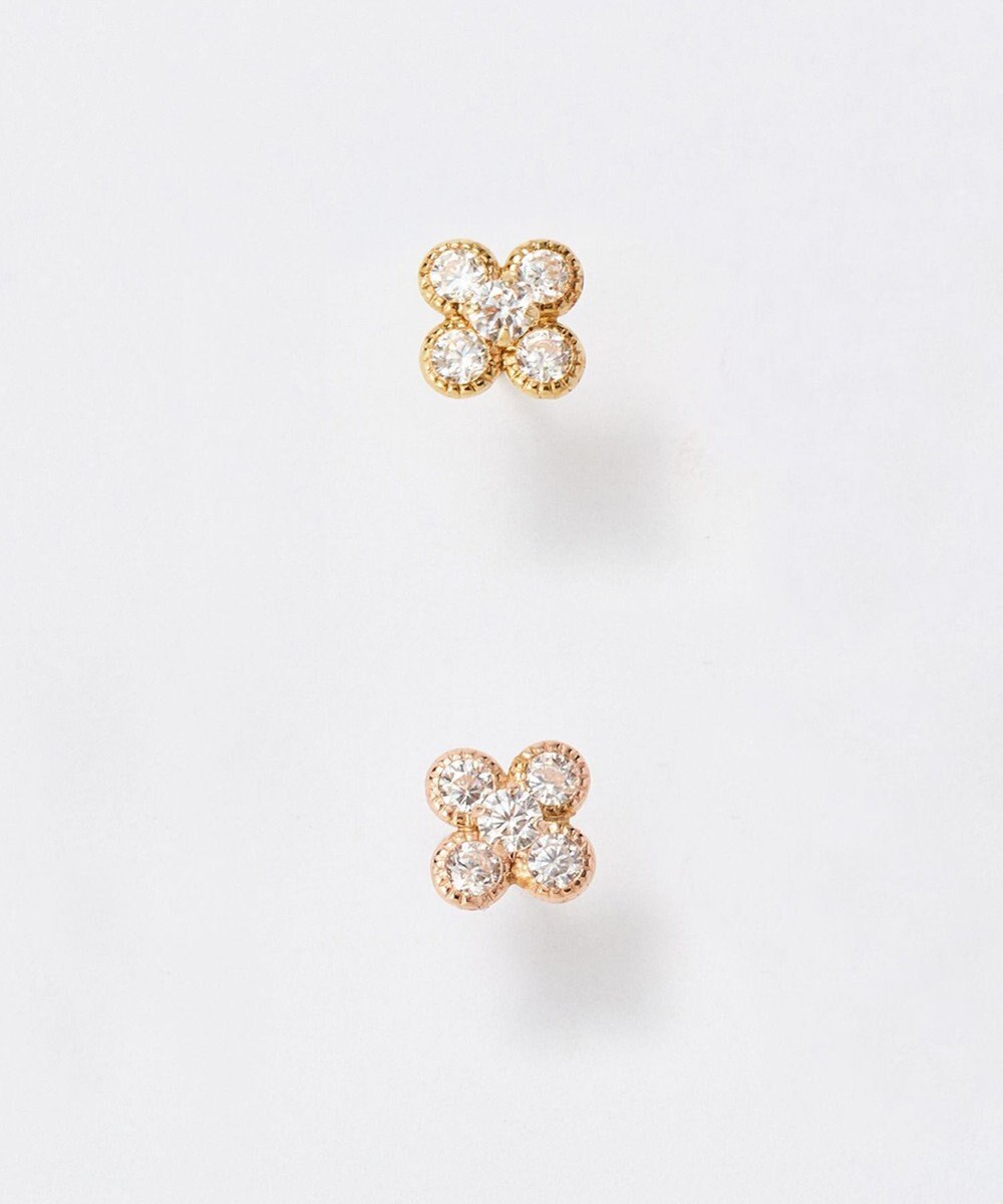 Phoebe 【K10】フラワービジューピアス(片耳)/お花/BOXつき　ゴールド 
