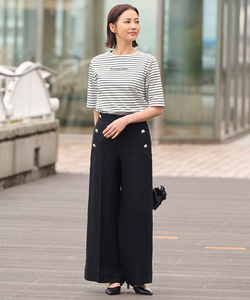 自由区 L 【洗える】Marine半袖 ロゴTシャツ 