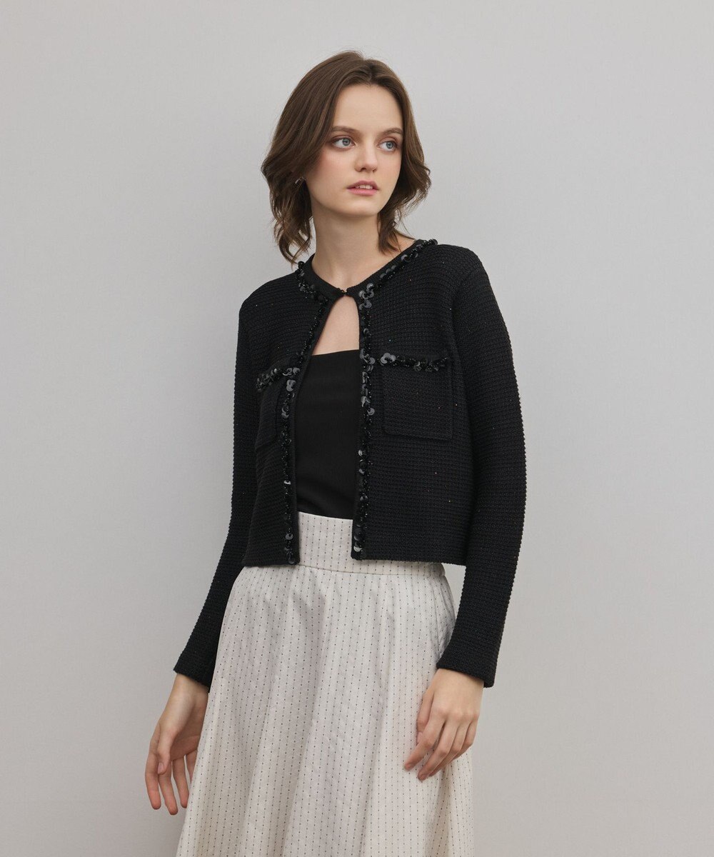 GRACE CONTINENTAL ブレードツイードニットジャケット 