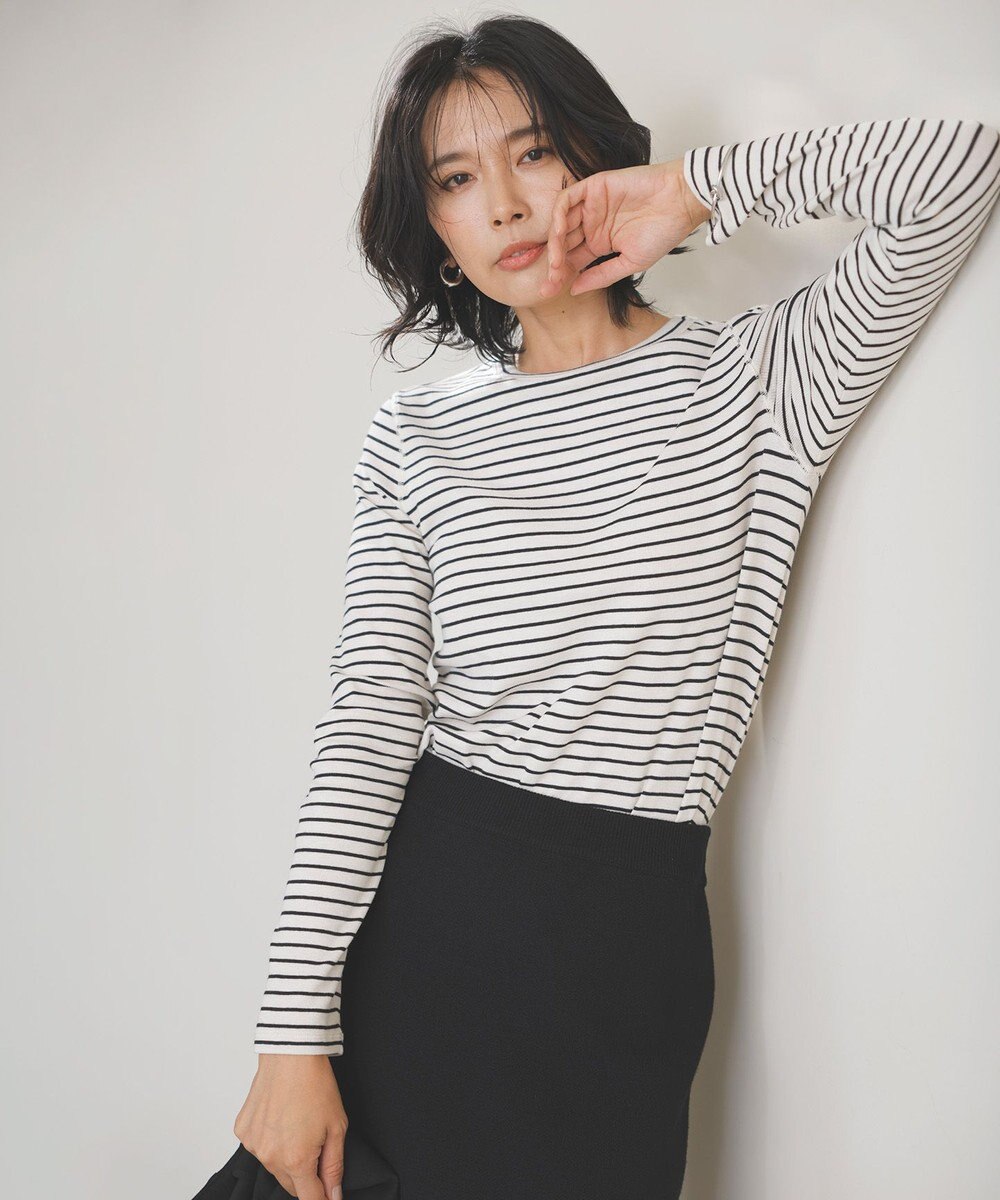 UNFILO コットンカシミヤ クルーネックカットソー 